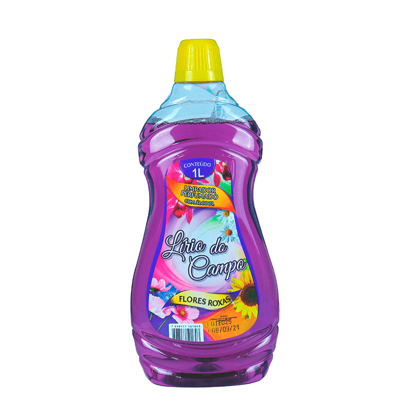 LIMPADOR C/ ÁLCOOL PERFUMADO - 1 LITRO FLORES ROXAS